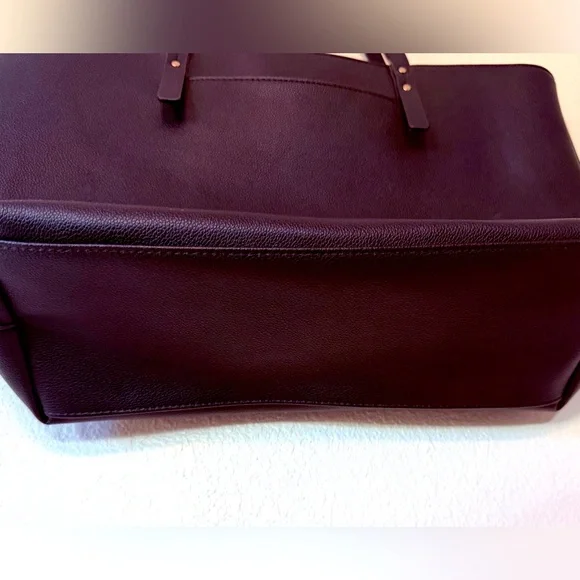 Women’s Anne Klein - Solid Black Faux Leather Tote Handbag - Excellent Condition - Picture 4 of 12